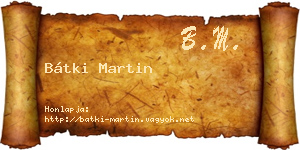 Bátki Martin névjegykártya