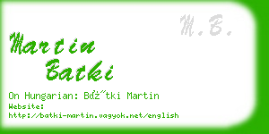 martin batki business card